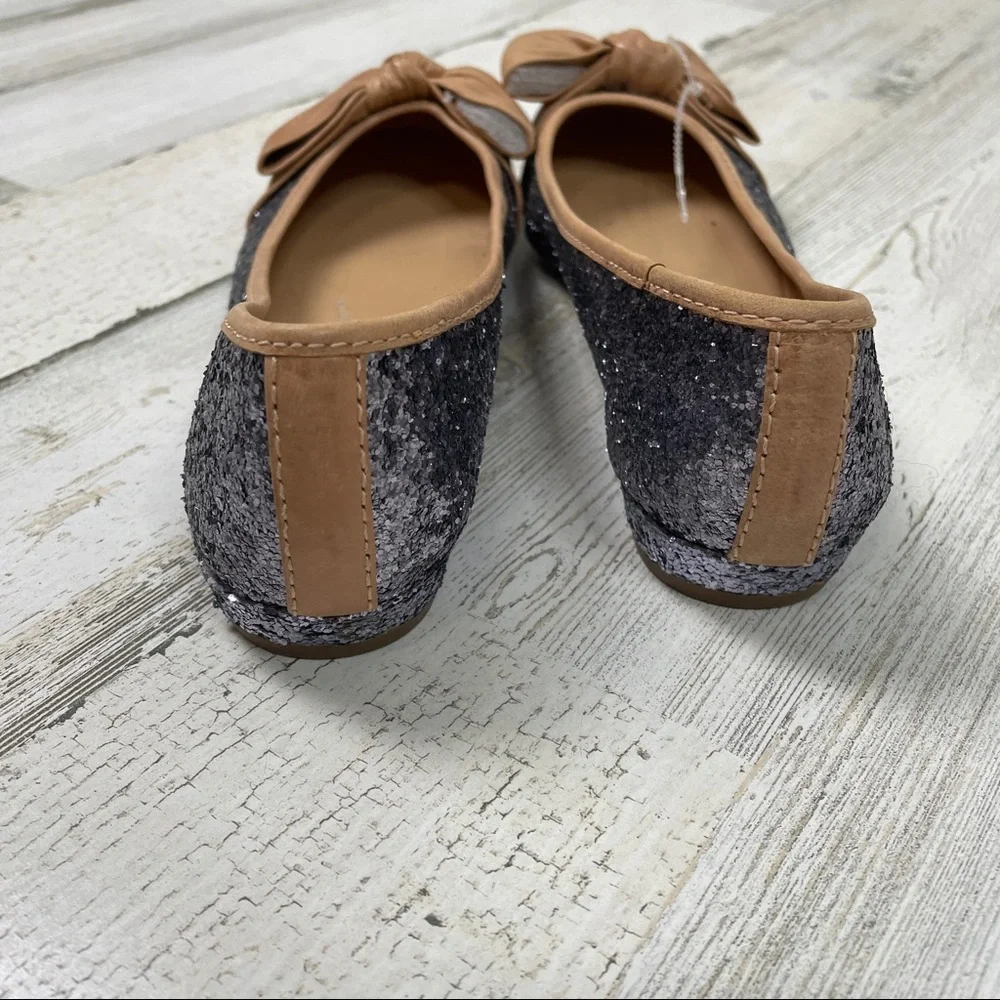 Franco Sarto Artisan glitter leather bow flats - Picture 8 of 9